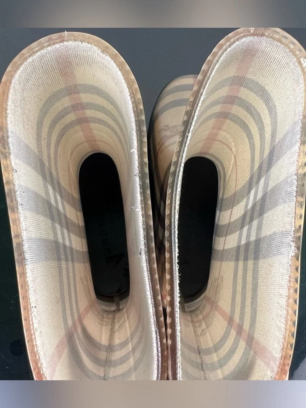 Burberry Kids Nova Check Rubber Rain boots, Size 9-10 US or 27-28 EU